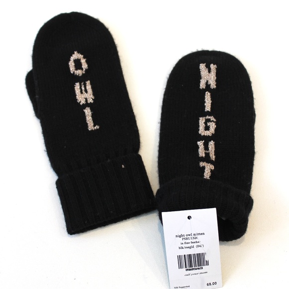 kate spade Accessories - Kate Spade Black Mittens Night Owl $68